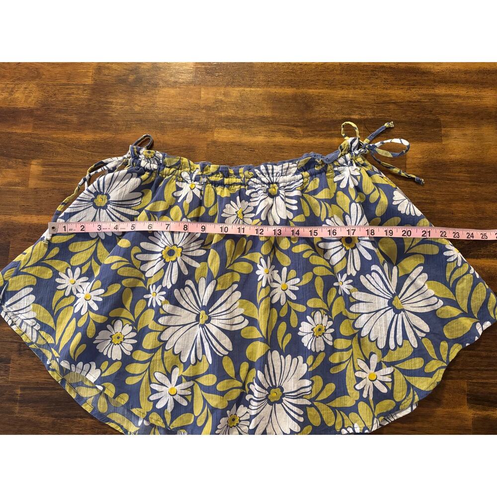 Aerie Women’s Medium Skirt Pull On 100% Cotton Floral Mini Curved Hem - Picture 12 of 15